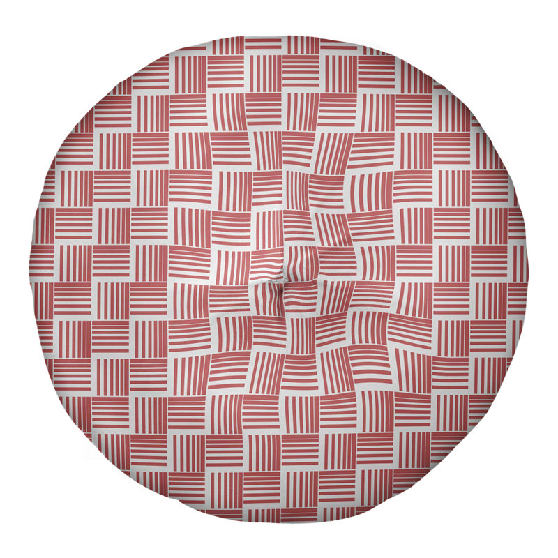 Coussin de sol classique à rayures Baskettressées, 30 po x 30 po, Rouge/blanc