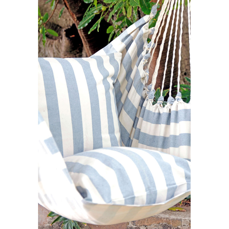 Chaise hamac Phylea Blue Haven, Bleu clair / blanc