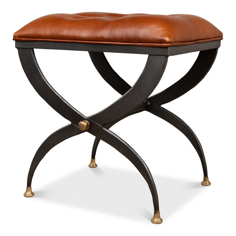 Leather Accent Stool