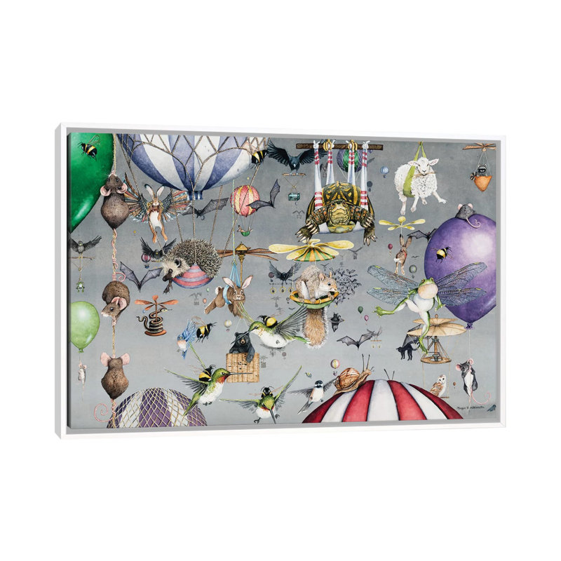 Impression d’art graphique, "Egress" par Maggie vandewalle, H 26 po x l 40 po x 1,5 po, Toile blanche encadrée, Pas de tapis