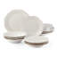 French Perle 12-Piece Plate & Bowl Dinnerware Set