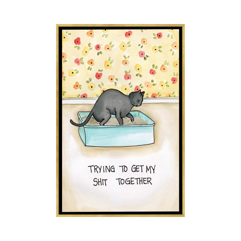 "Shit Together" par Jamie Morath-impression, H 26 po x l 18 po x 1,5 po, Pas de tapis, Toile encadrée d'or