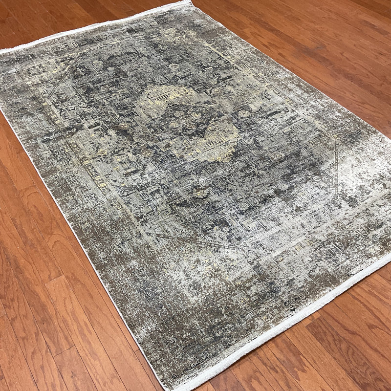 Williston Forge Abstract Design Wool & Silk Rug
