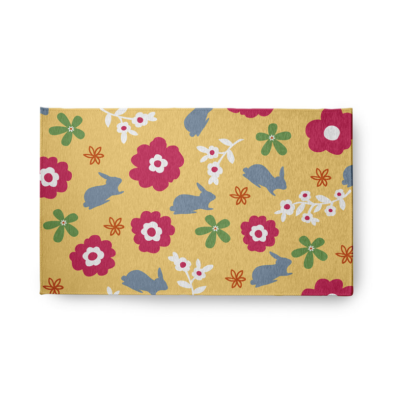 Angiolo Chenille Floral Indoor Rug, Rectangle 1'6" x 2'6"
