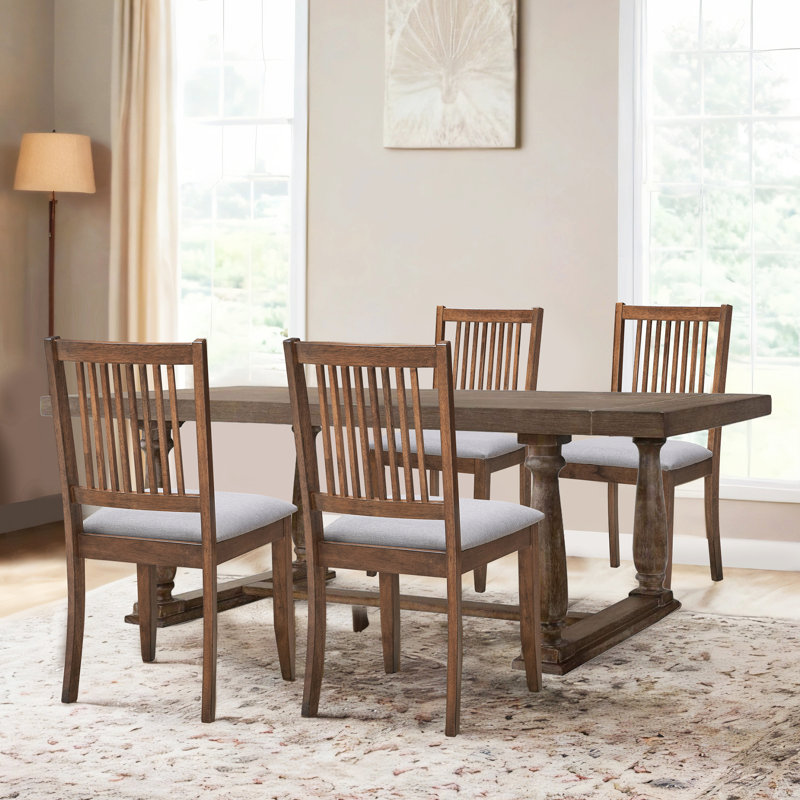 Swick Slat Back Side Chair, Brown