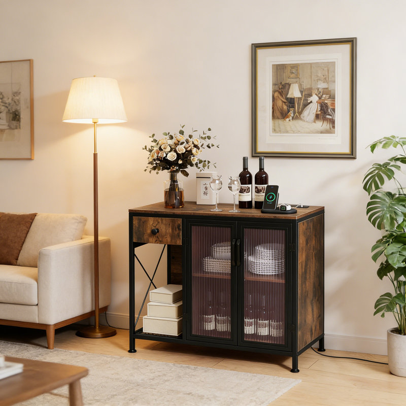 87cm Sideboard, Rustic Brown
