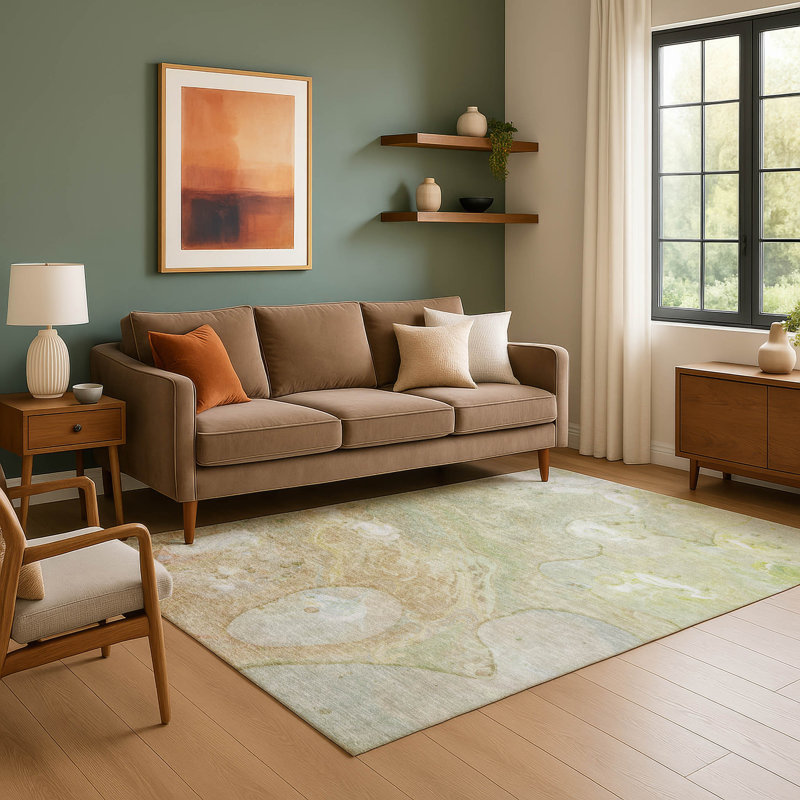 Premium Machine Washable Ralston AMF1941 Abstract Rug, Rectangle 2'6" x 3'10"