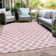 Machine Washable Indoor/Outdoor Xhevrie Pink Rug