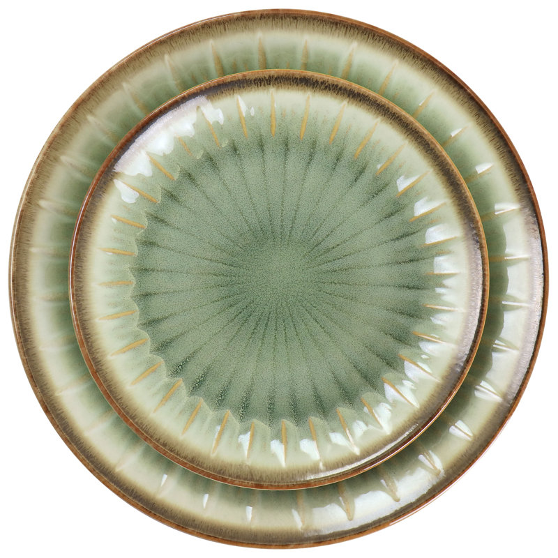 Mayfair Bay 12 Piece Dinnerware Set, Service for 4, Green