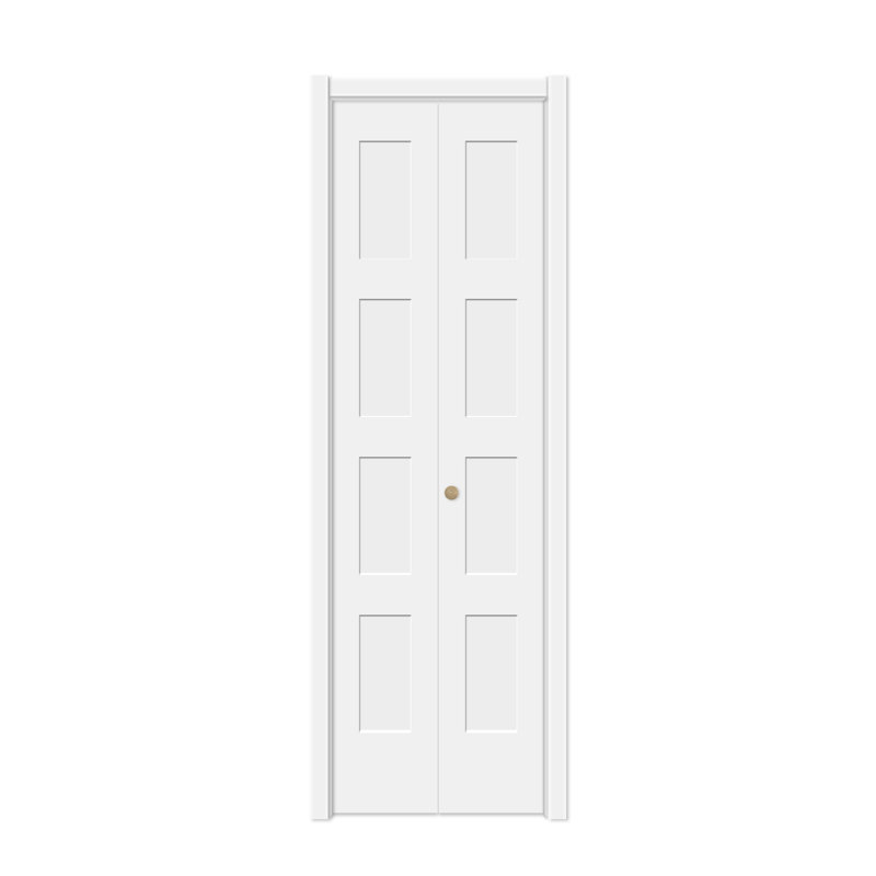 1-3/8" Door Thickness Primed 4-panel Solid Core Shaker Bi-fold Door With Hardware, 30" x 80"