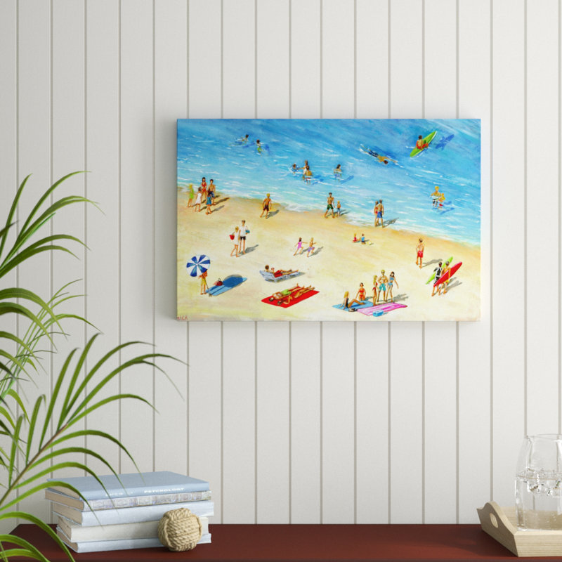 «Fun at the Beach», reproduction d'art sur toile tendue, H 20 po x l 30 po x P 1,5 po