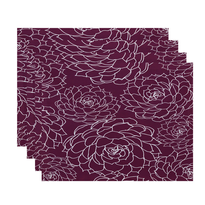 Ensemble de napperons 4 pièces Gorrell, Mauve