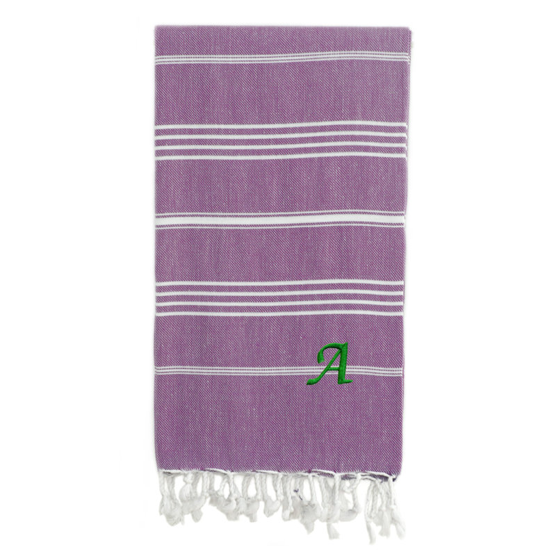 Serviette de plage 100% coton Pestemal Lucky, A, Gris foncé / Blanc