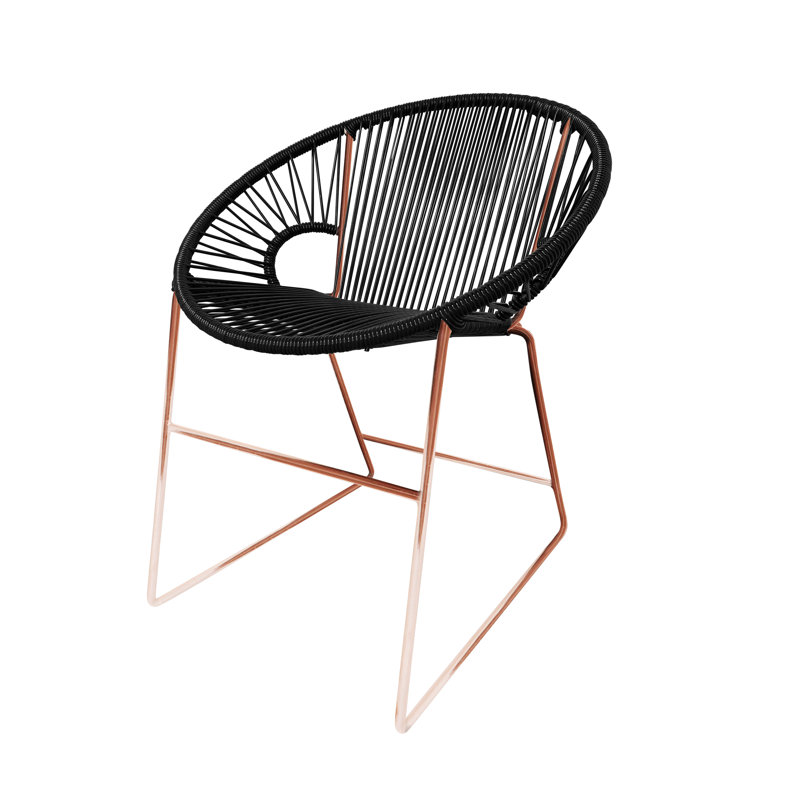 Chaise de patio Puerto, Noir / Cuivre