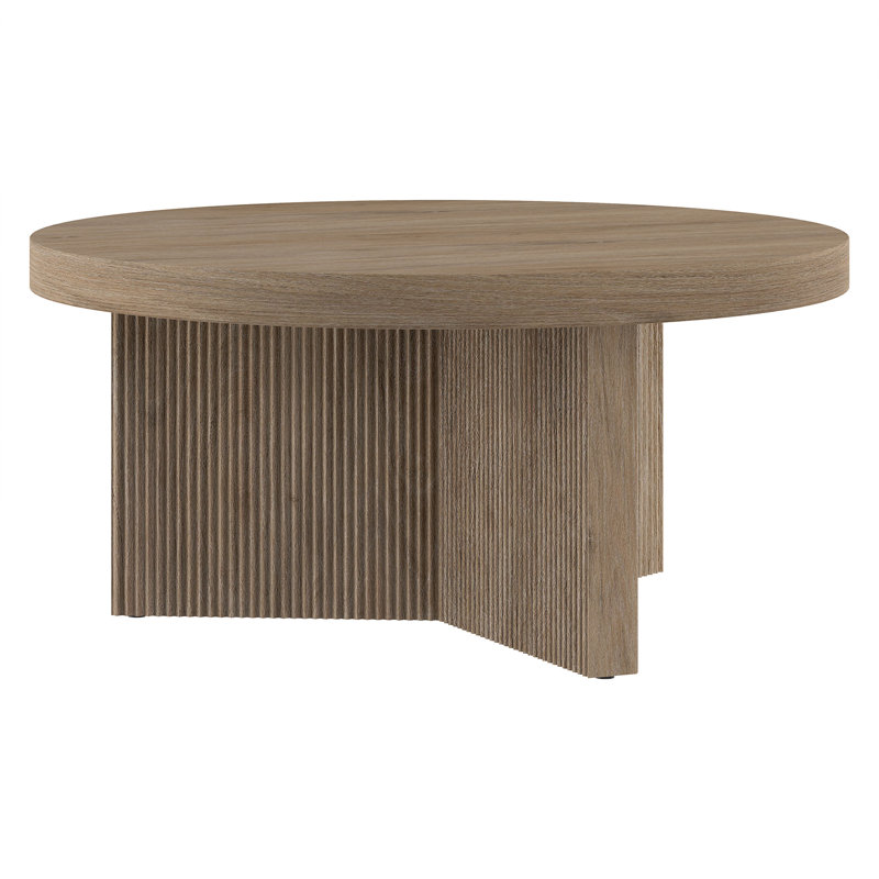 Pedestal Coffee Table, Beige/Grey