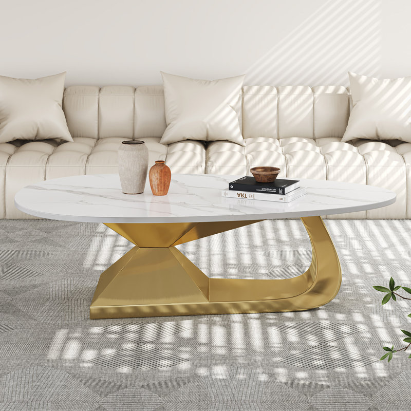 Table basse en pierre frittée Modern, Gold