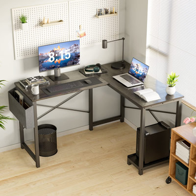 Hussan 50" Wide Reversible L-Shape Desk with Storage Bag