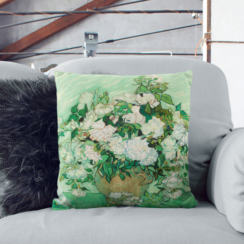 Roses Vol.1 Floral Scatter Cushion, 40cm H x 40cm W x 15cm D, Black