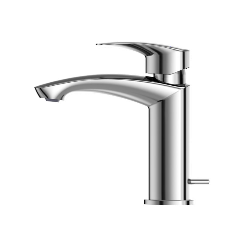 Single Handle Bathroom Faucet with Drain Assembly and Comfort Glide Technology, Polished Chrome