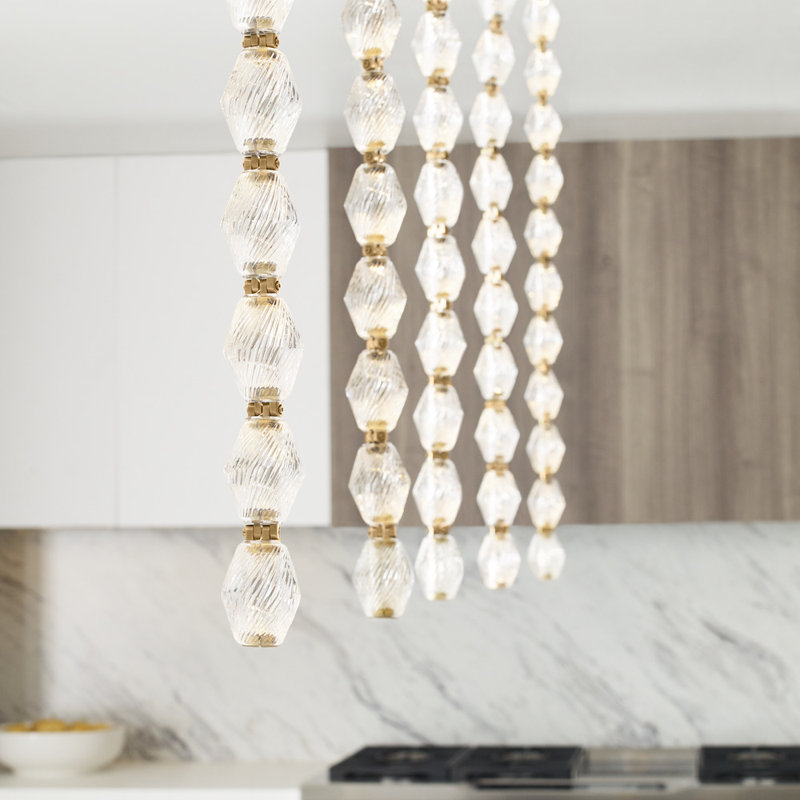 Collier LED Pendant, Natural Brass, 51.6" H x 2" W x 2" D, 3000K
