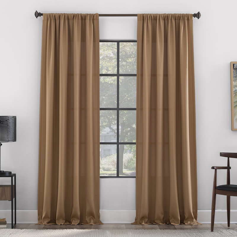 Panneau de rideau semi-diaphane avec passe-tringle Clean, Gris, l 50 po x L 96 po