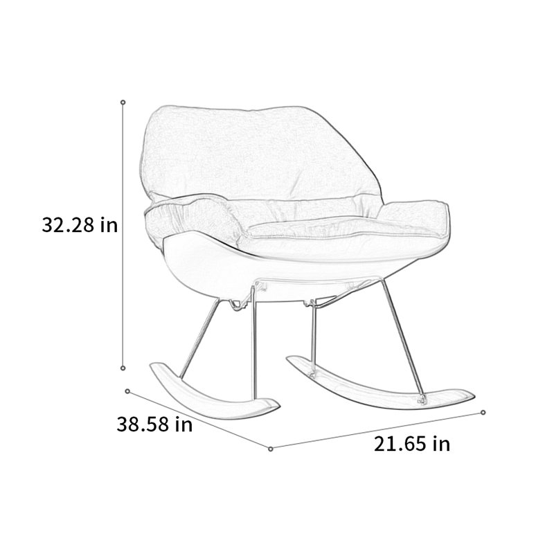 Chaise berçante décontractée, Gris foncé