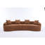 Canapé modulaire courbé 2 pièces 2 pièces, canapé rembourré 4 places en tissu Boucle avec 4 coussins décoratifs, canapé surdimensionné moderne pour salon