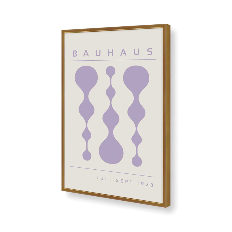 Mauve rétro Bauhaus, affiche I dans un cadre, H 24 po x l 18 po, Impression sans cadre, Ne s’applique pas
