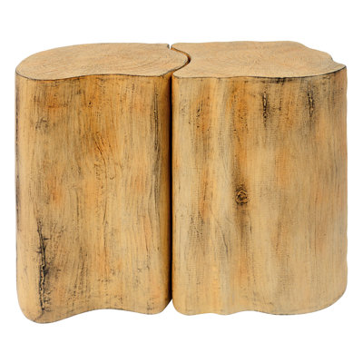 21 Irregular End Table In Natural Color, Lightweight And Easy To Move, Can Be Used As Plant Stand With Split Design, Adaptable For Outdoor Areas