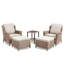 Ensemble de mobilier d'extérieur 5 pièces, chaises longues en osier de rotin avec repose-pieds-1721798201