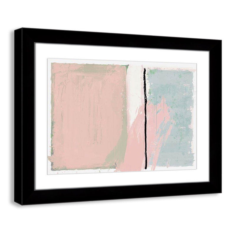 Estampe « Pastel Opulance » de, H 18,5 po x l 24,5 po x P 1,25 po, Cube noir encadré, Blanc