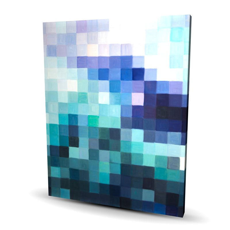 Pixelized Landscape - Toile pour salle de bain moderne