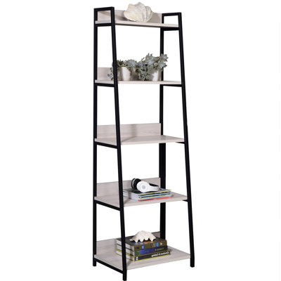 Natural And Black 5 Bookcase, Add A Chic Appeal To Your Room Display Shelf, Highlight Favourite Items