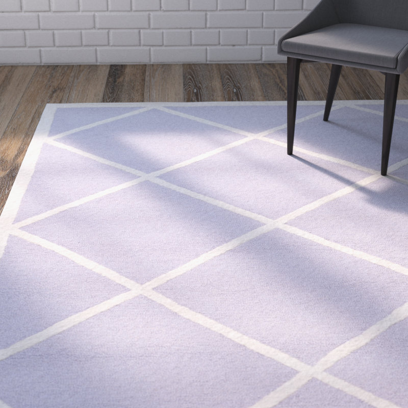 Sanyla Hand Tufted Wool Geometric Rug, Rectangle 8' x 10'