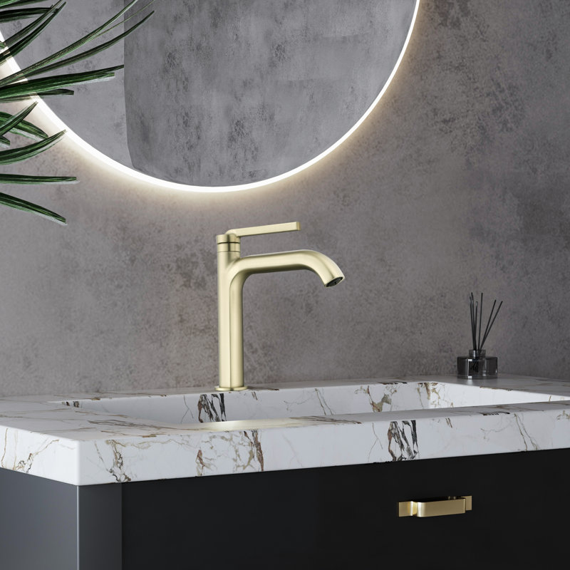 Single-Hole Single-handle Bathroom Faucet, Brushed Gold