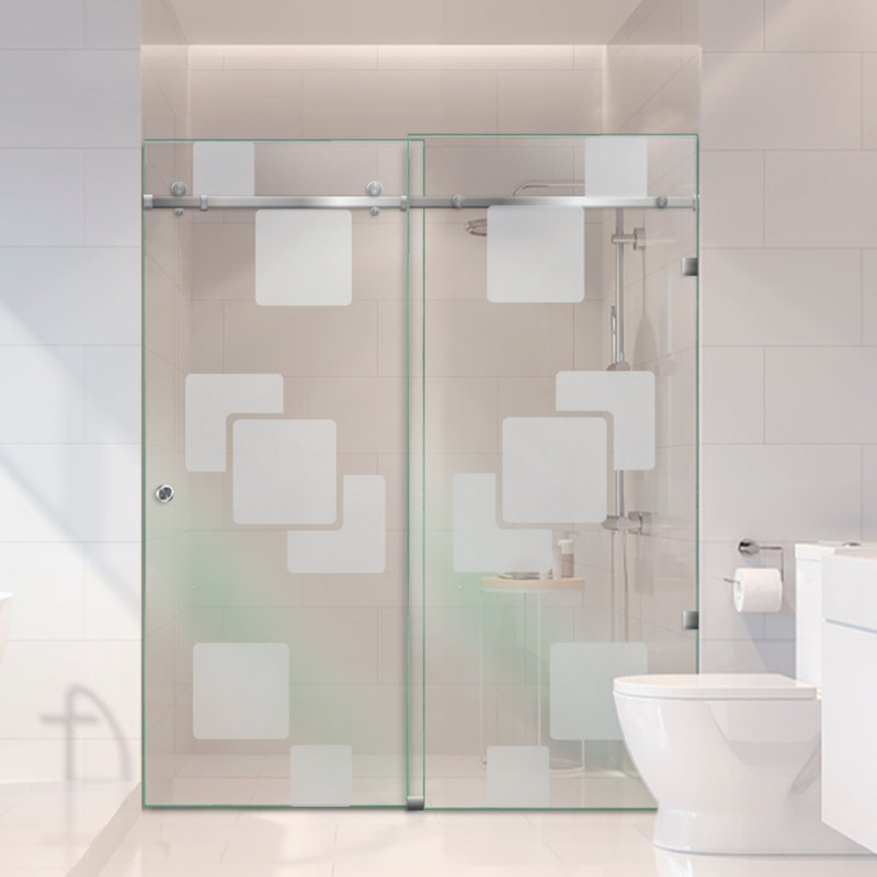 Portes de douche coulissantes doubles en verre 64 po x H 80 po, Gauche, Non privé