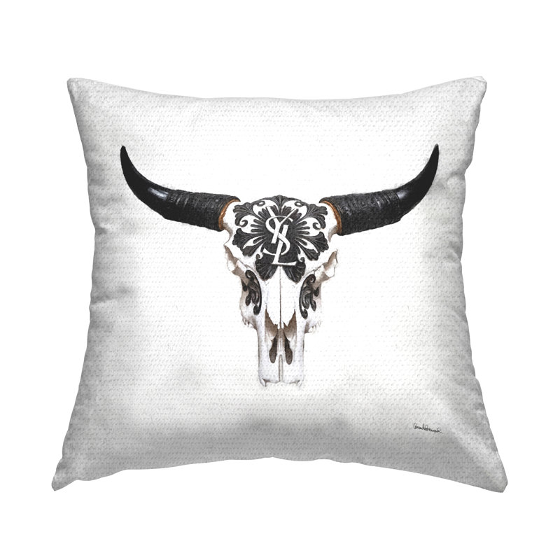 Coussin d'extérieur à imprimé tête de mort Chic Brand par Amanda Greenwood