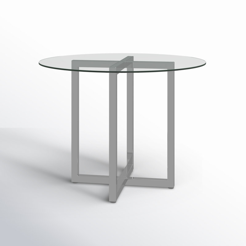 Dern Glass Round Dining Table, Counter (36" Height), 48" W x 48" L