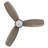 52" DC Motor Pull-chain 3 Blades Ceiling Fan with Light, Downrod, and Golden Trim