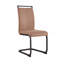 Ensemble de 2 chaises d'appoint rembourrées à dossier haut en cuir avec tube en forme de C