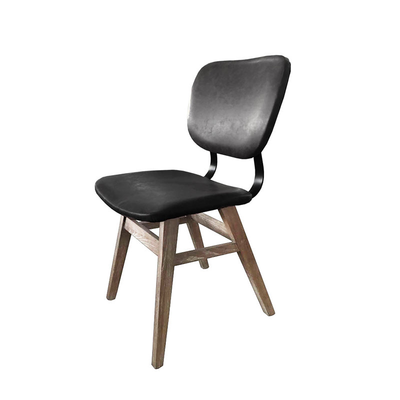 Chaise rembourrée Lanham, Noir antique