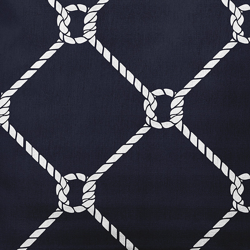 Housse et insert de coussin en coton à imprimé nautique, 18 po x 18 po, Bleu marine