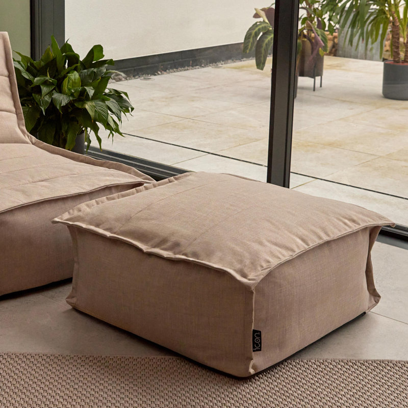 Bean Bag Bazaar Vita Ourdoor Footstool, Beige