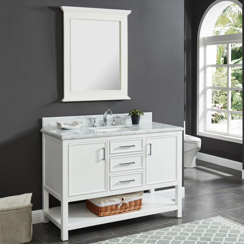 Ensemble de meuble-lavabo simple 49 po Tona, Blanc doux