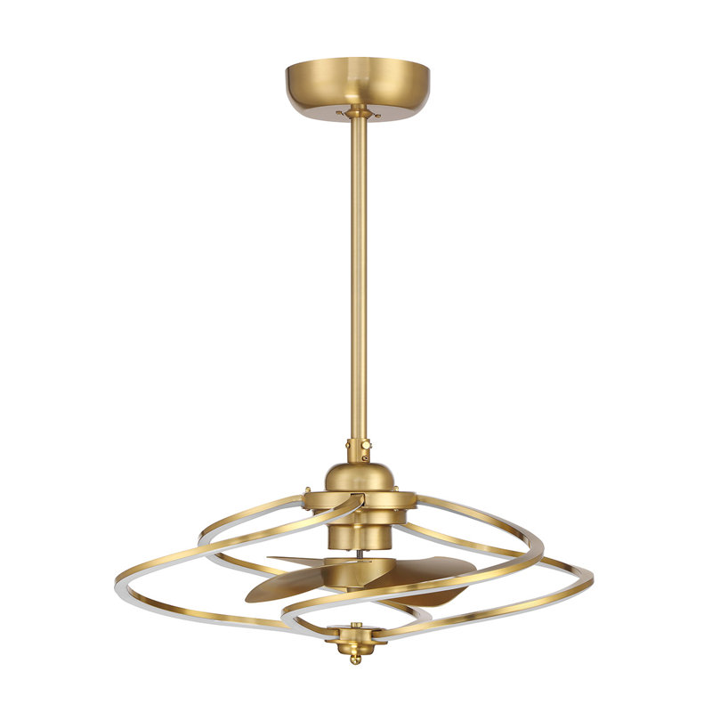 Peshawa 24" LED Fandelier in Brass with Remote Control, Brass