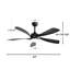 Ventilateur de plafond moderne de 52 pouces avec lumière DEL à intensité variable et télécommande