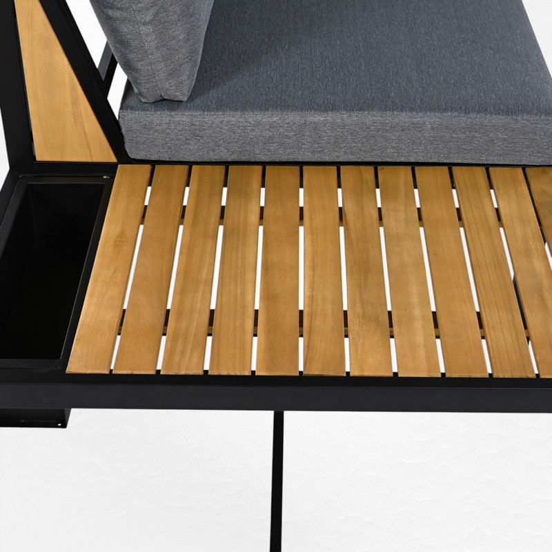 Ensemble de conversation modulaire 4 pièces avec coussins Sitwell, Gris