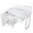 Vanity In White And Dark Grey With Lighting, Stool, Drawer Concealed Side Cabinet, 36 Inches Wide, 19 Deep, 51.65 Tall