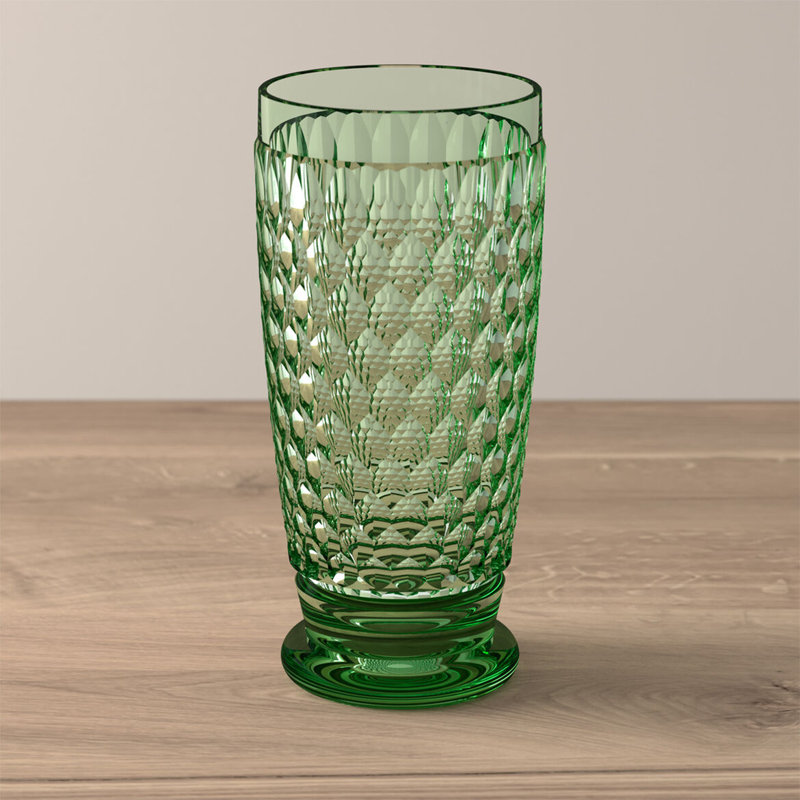 Villeroy & Boch Boston Crystal Drinking Glass, Green, 13 oz.