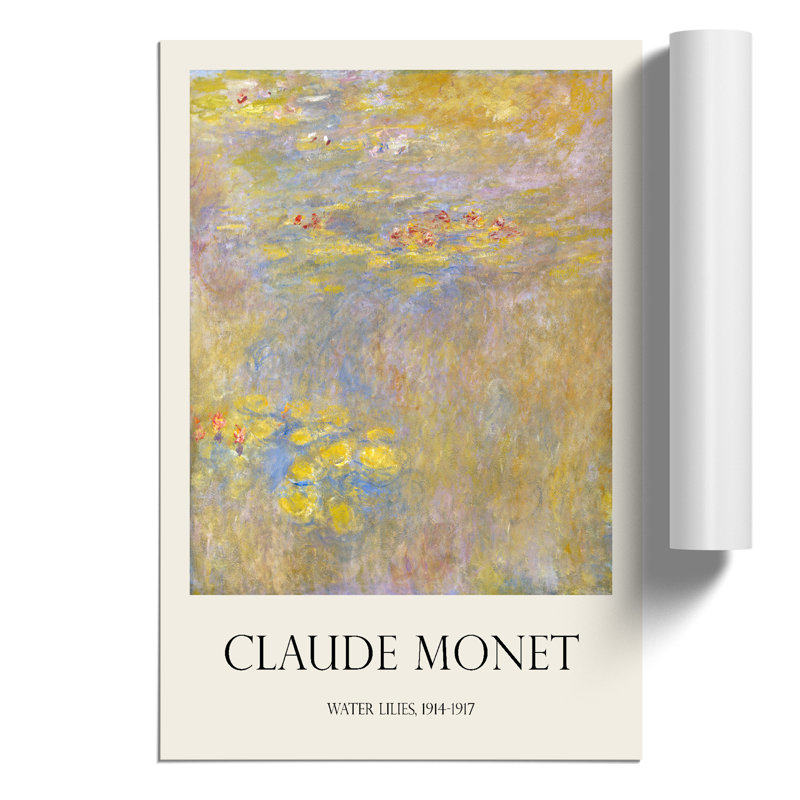 Water Lilies Lily Pond Print by Claude Monet - Frameless Print, 42cm H x 30cm W x 0.1cm D
